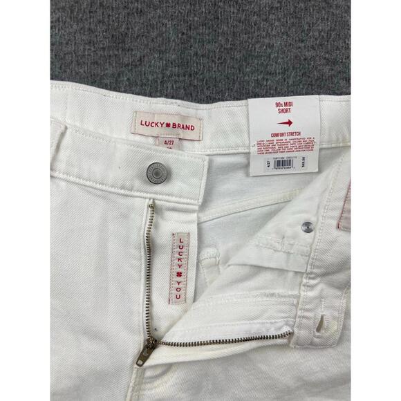 Lucky Brand Womens Shorts Size 27 White Denim Casual - Picture 4 of 9